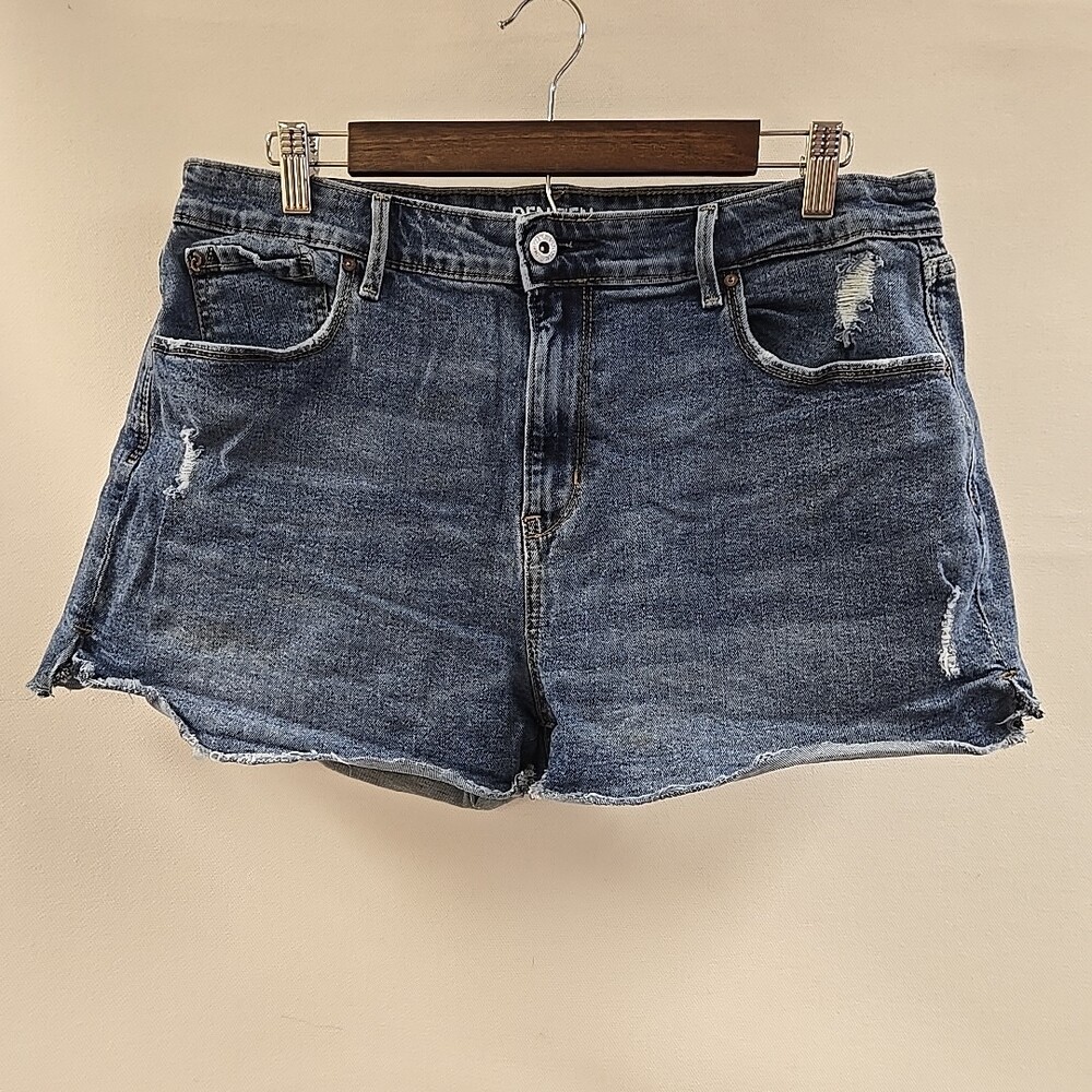 Denizen Levis High Rise Shorts Denim Womens Size 12 Blue Cut Off Distressed